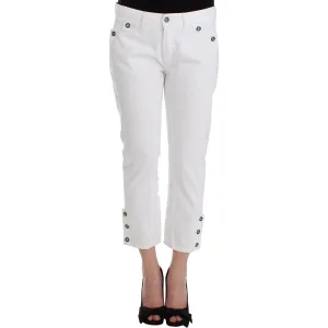 Ermanno Scervino Chic White Cropped Jeans for Sophisticated Style