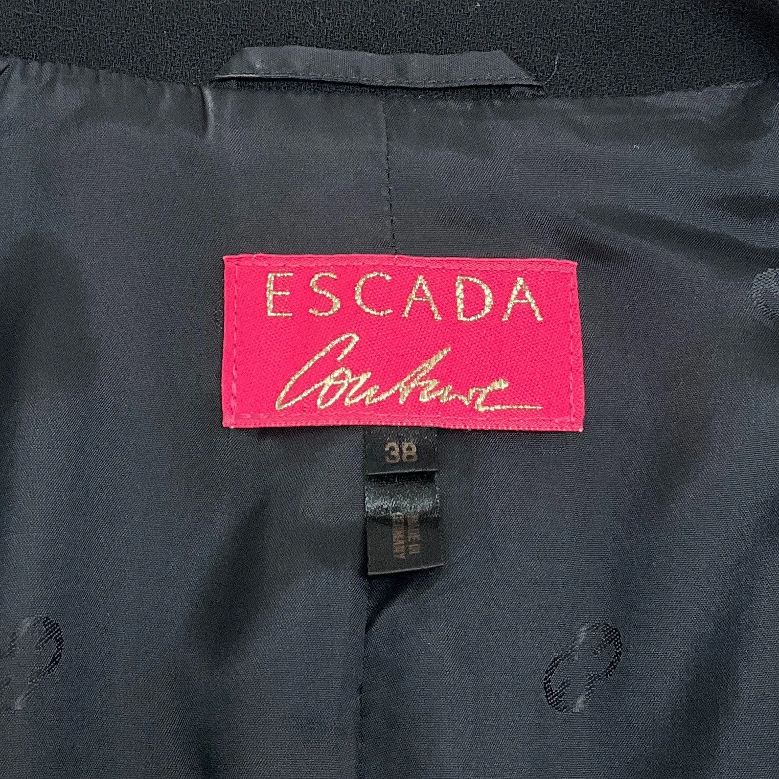 Escada Couture Black Crepe Ruffle Jacket