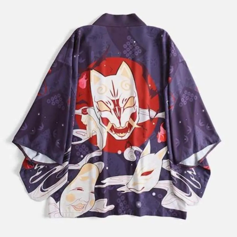 Evil Oni Kitsune Kimono Cardigan