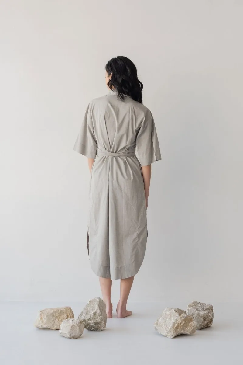 Faux Wrap Shirt Dress