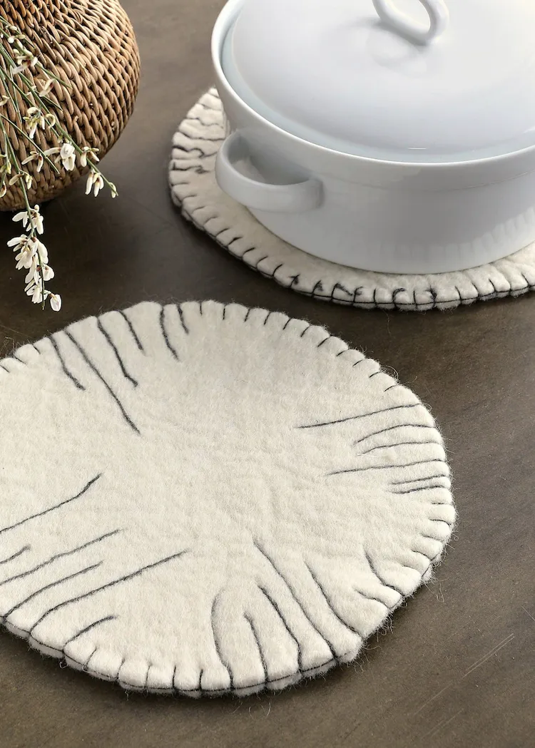 Fine Line Felt Trivet | Set of Four