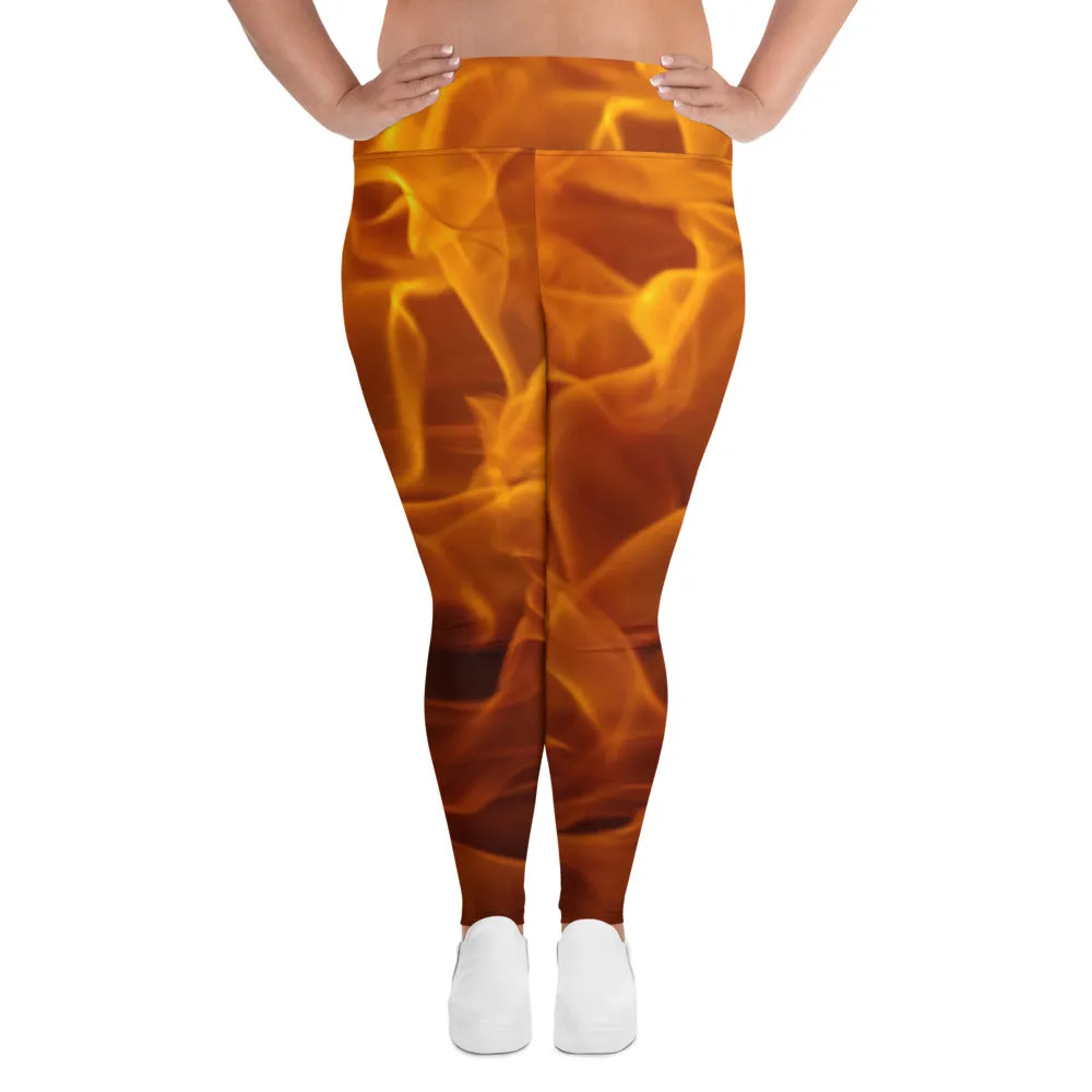 Flame Ember Plus Size Leggings