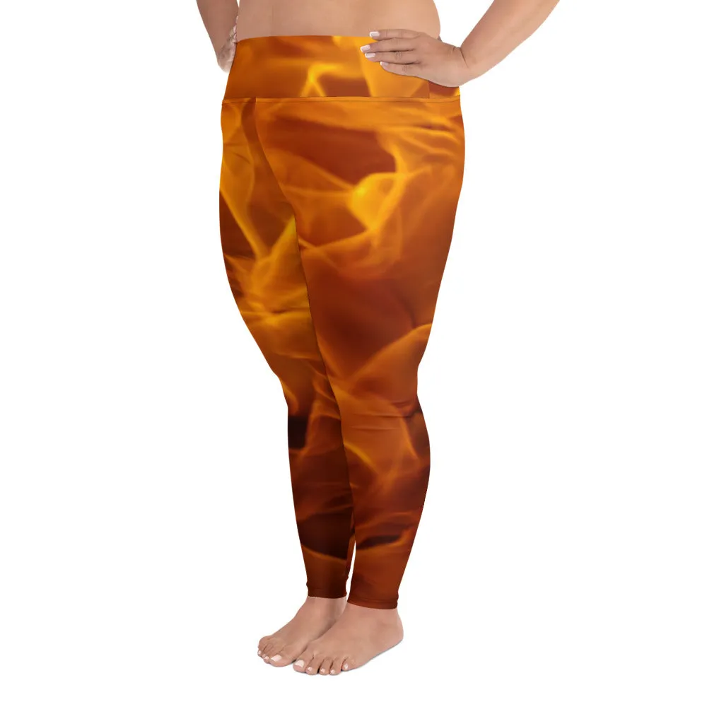 Flame Ember Plus Size Leggings