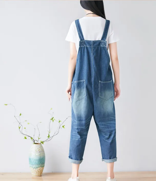 Floral Loose Denim Casual Spring Denim Overall Women Jumpsuits 20