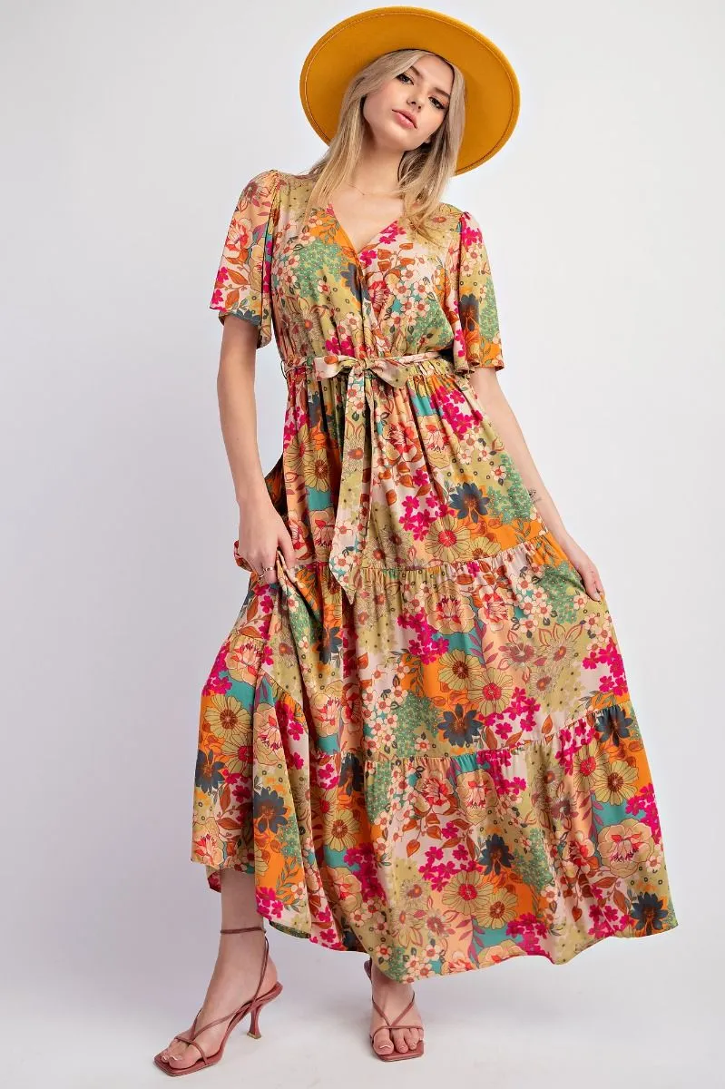 Floral Printed Challis Maxi