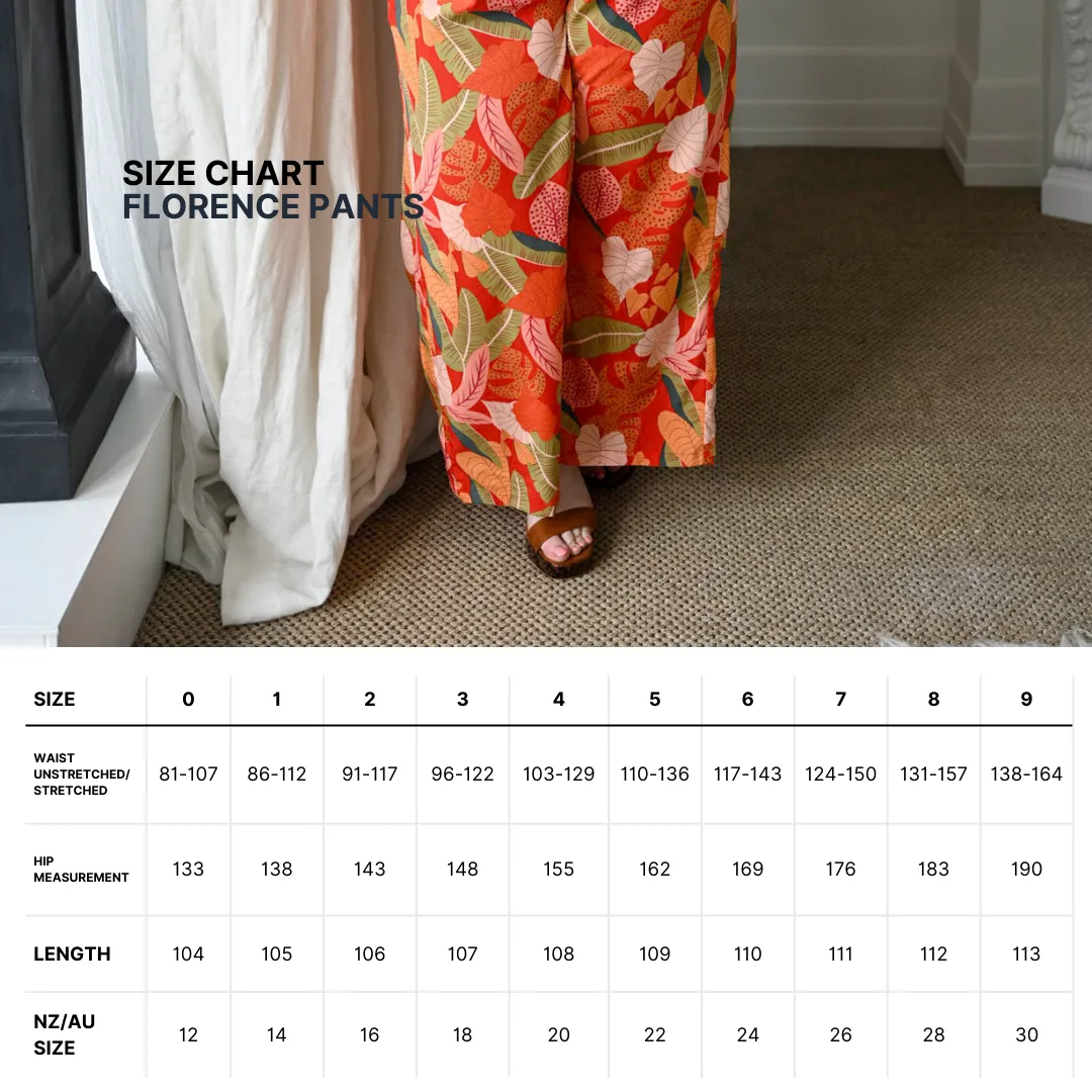 Florence Pants - Orange floral