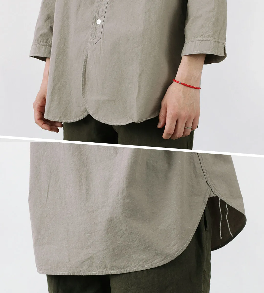 FOB FACTORY / FRC006 military dump band collar shirt