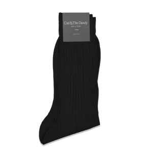 Formal Short Socks in Black Cotton