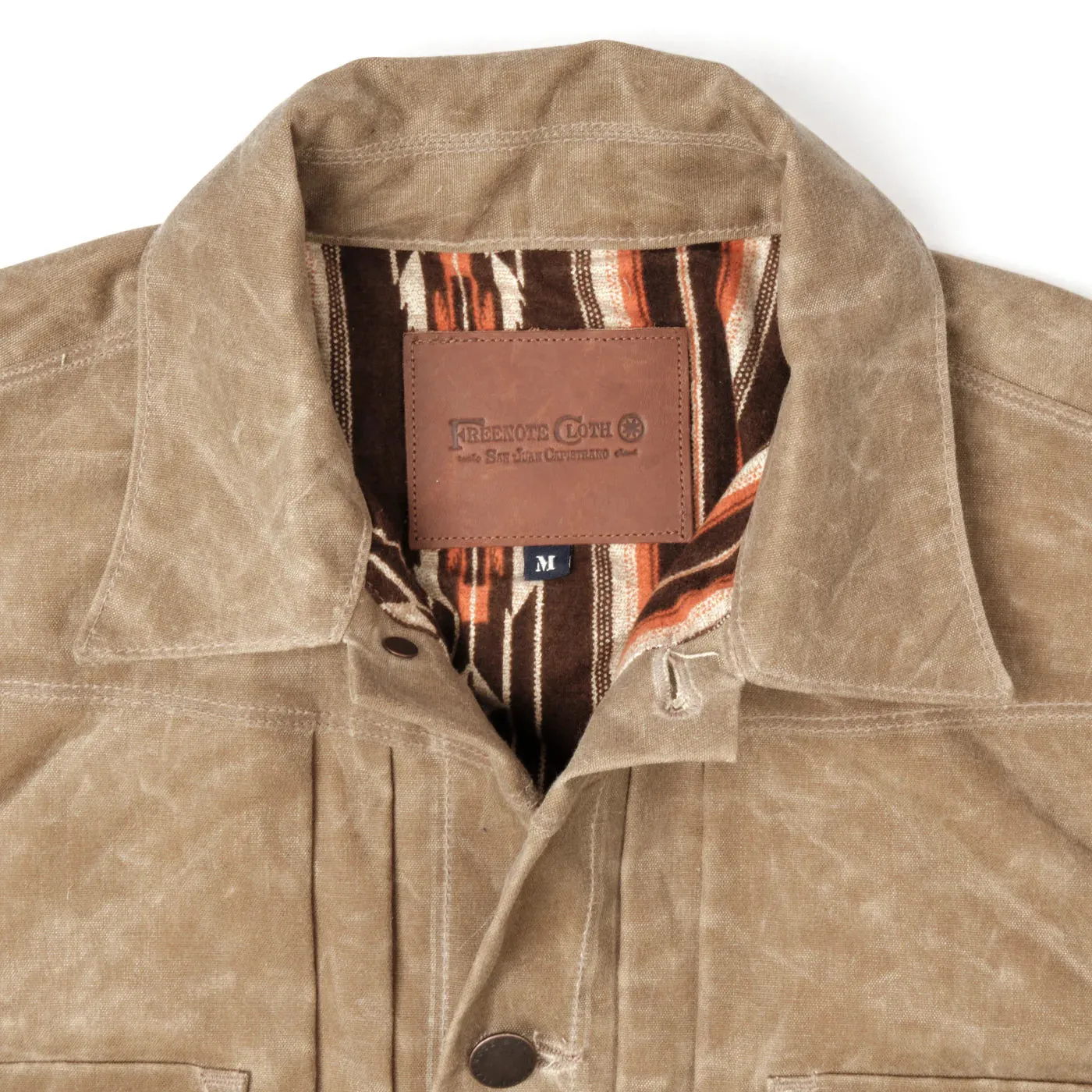 Freenote Cloth - Riders Jacket Waxed Canvas Tobacco Brown Interior