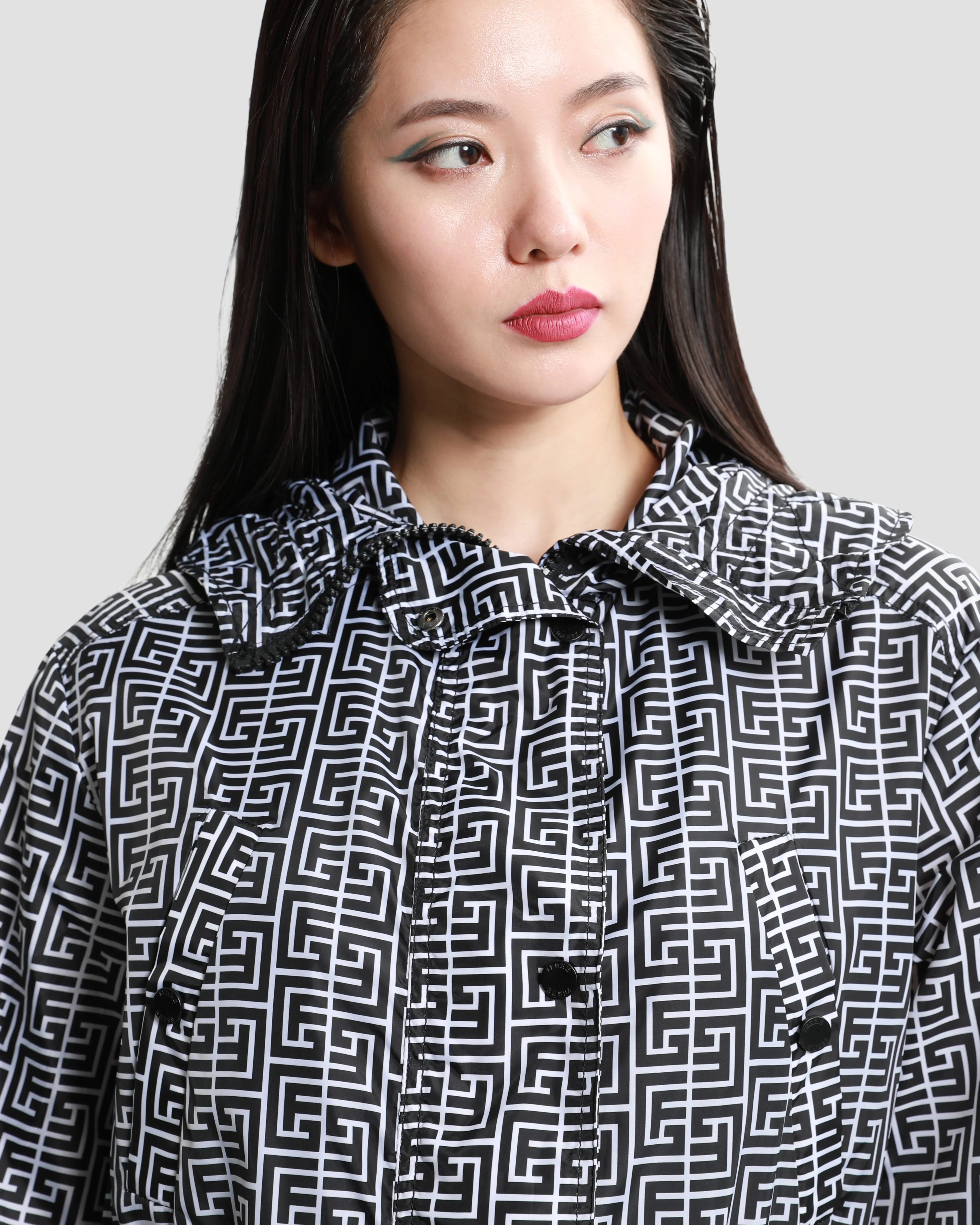 Geometric Monogram Overcoat Jacket