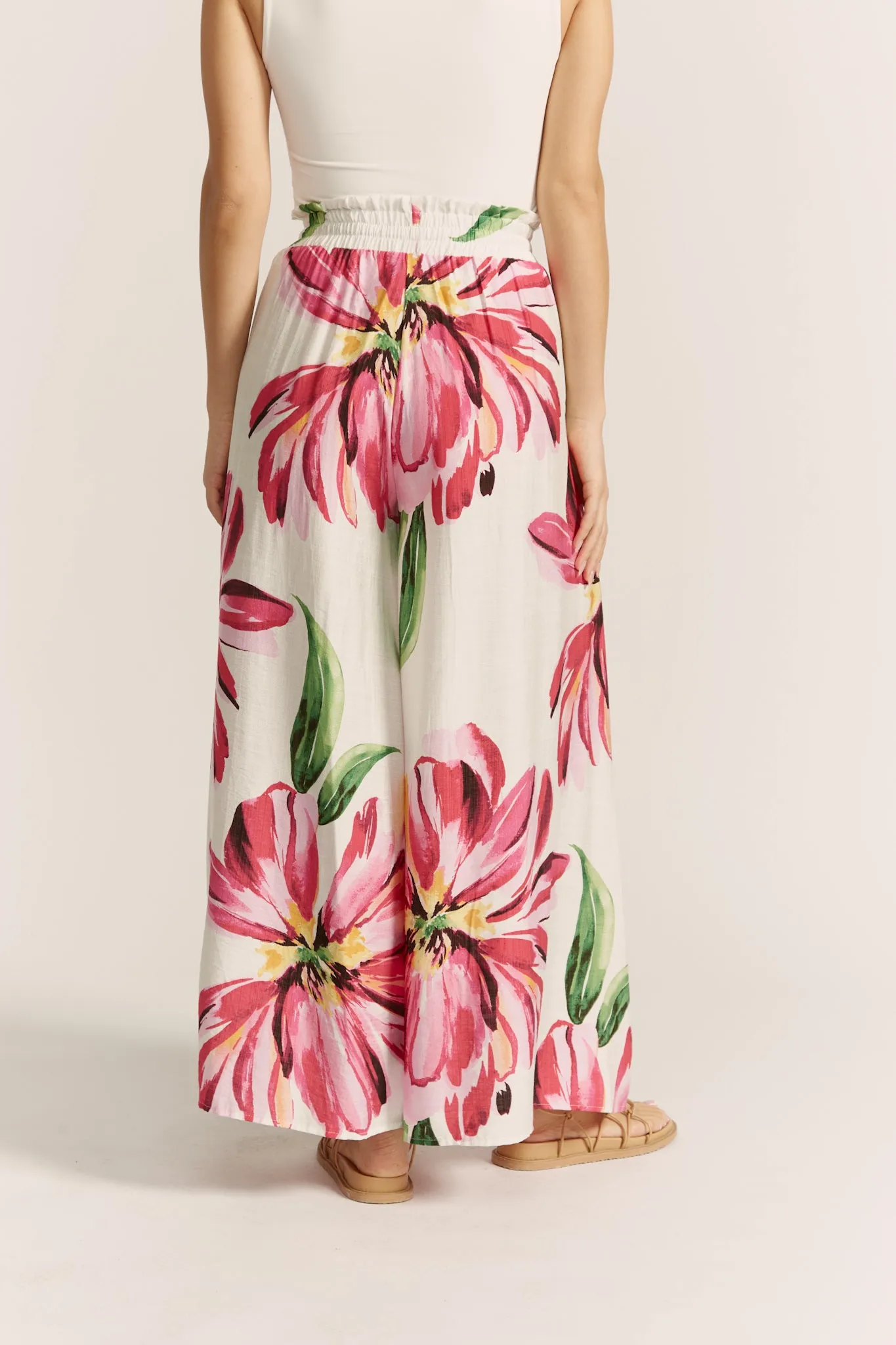 Gracie Pink Floral Wide Leg Pants