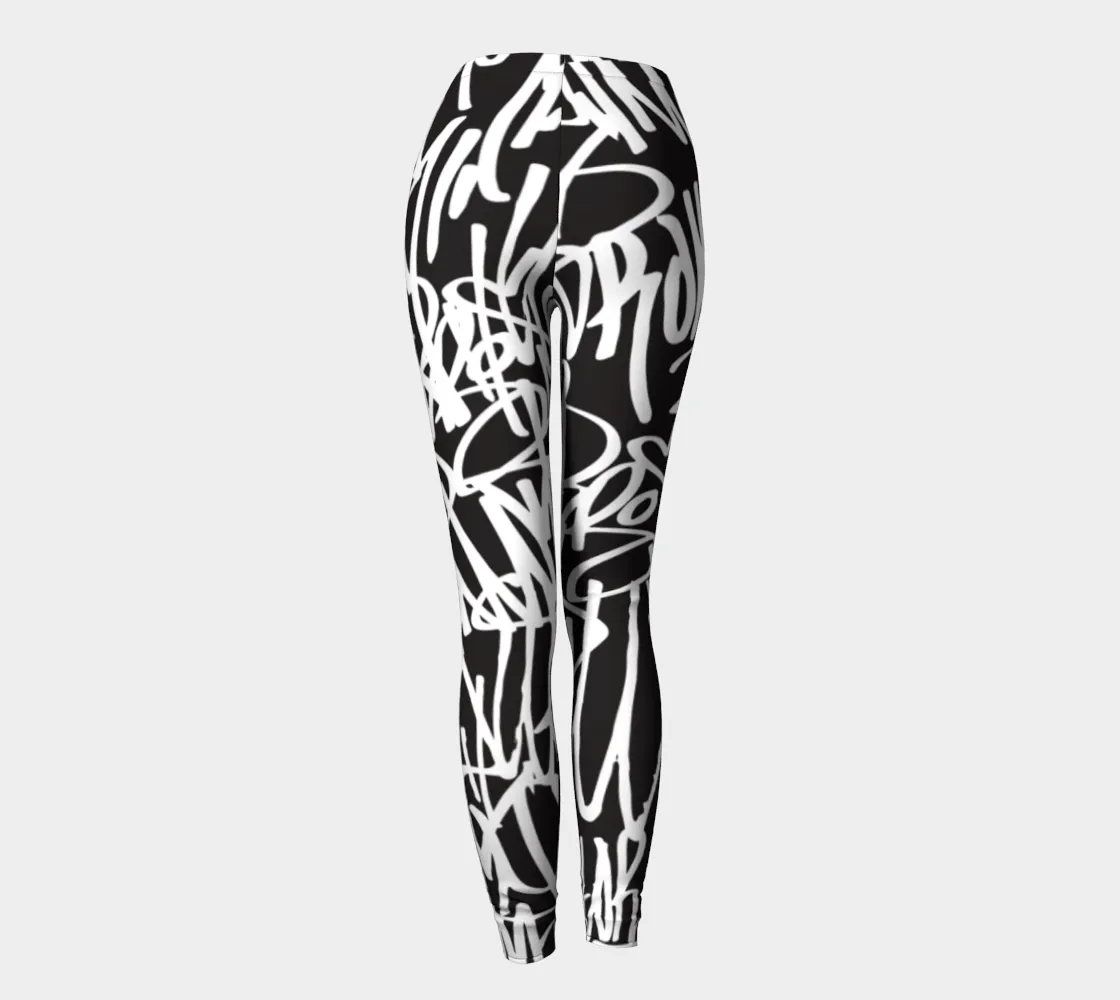 Graffiti Alley Black/White Leggings