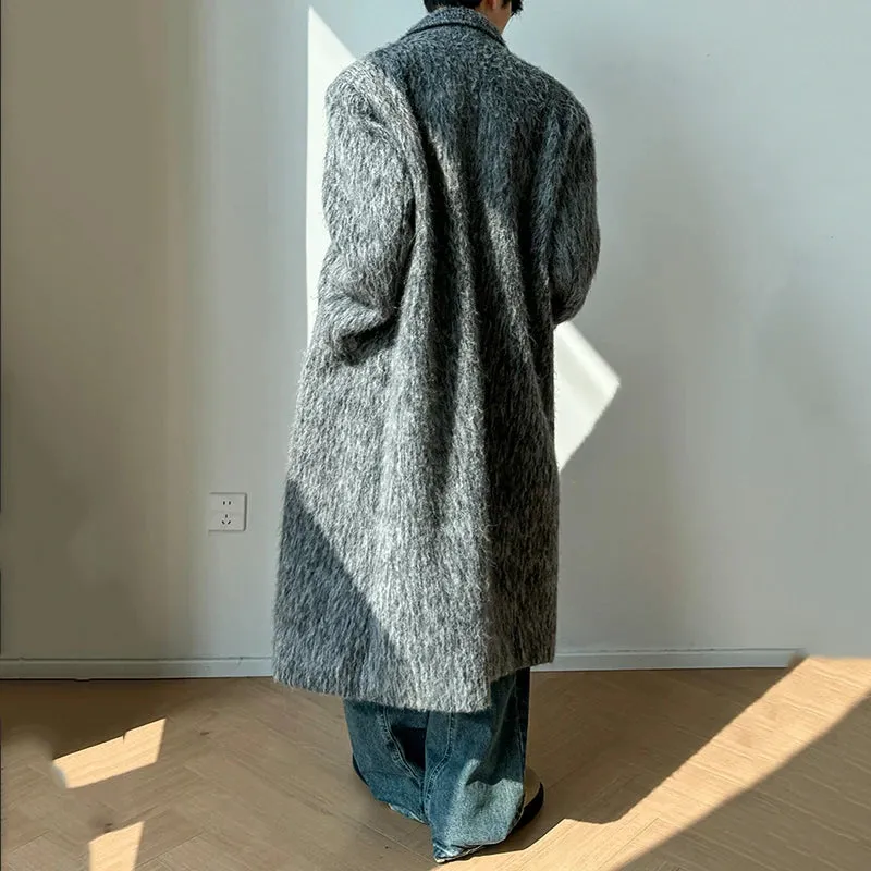 Grey Woolen Double Breasted Coat