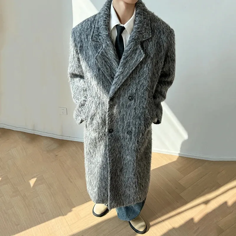 Grey Woolen Double Breasted Coat