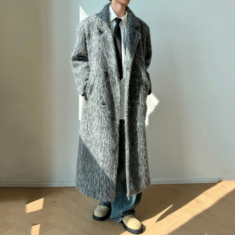 Grey Woolen Double Breasted Coat