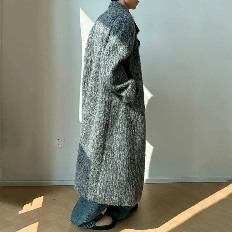 Grey Woolen Double Breasted Coat