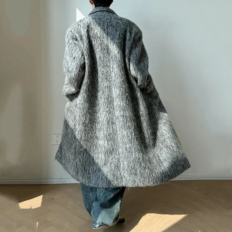 Grey Woolen Double Breasted Coat