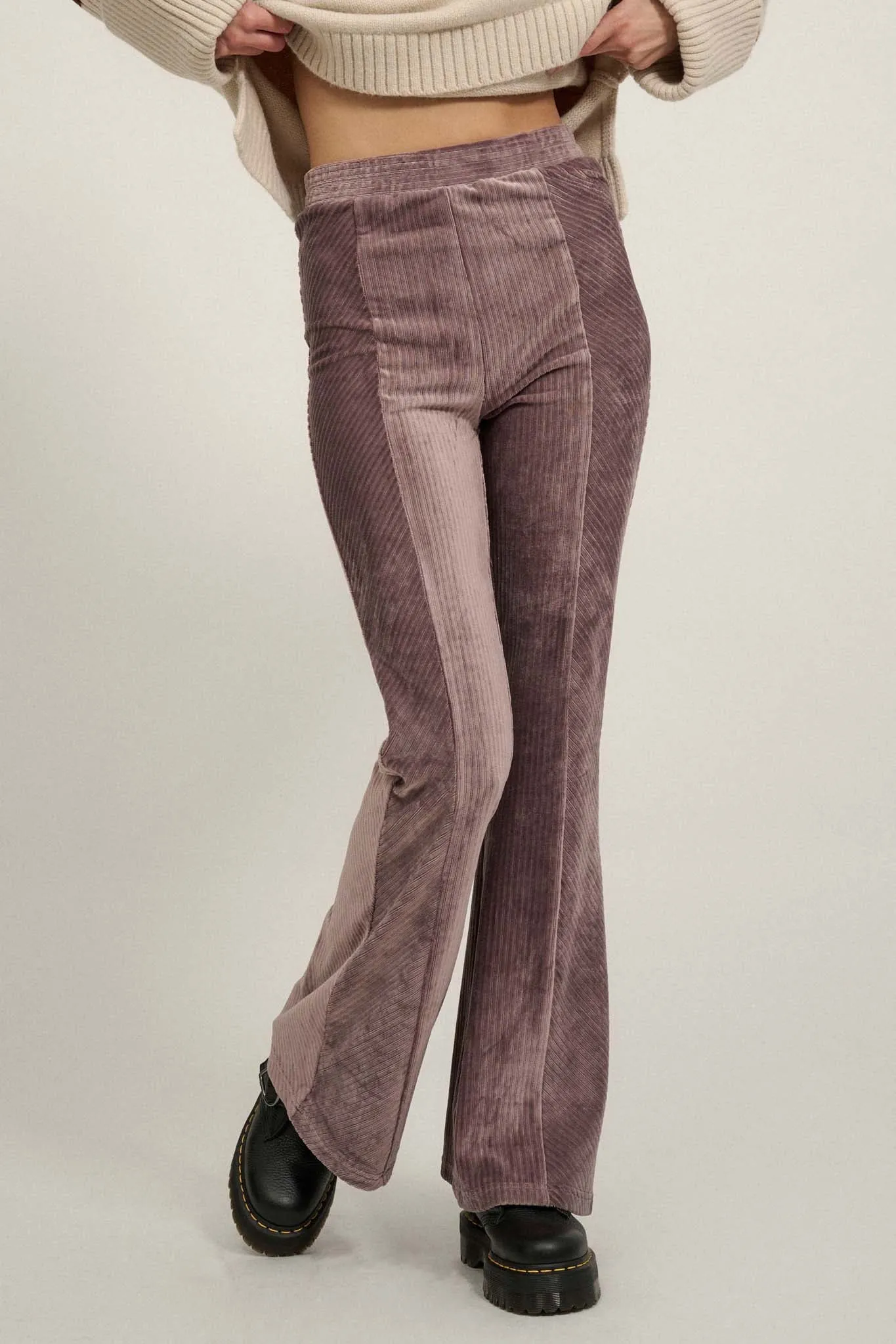 Groove Me Striped Velvet Flare Pants