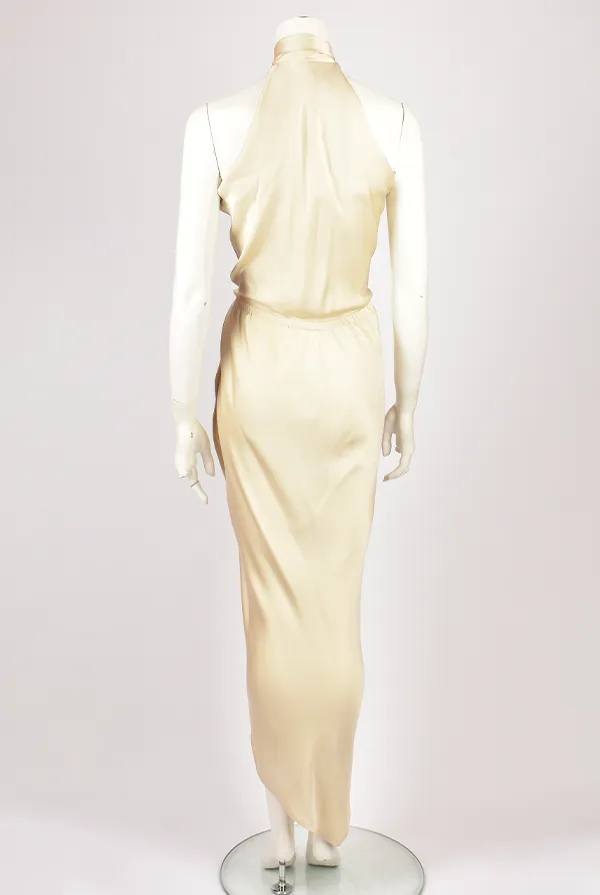 HALSTON SILK WRAP DRESS