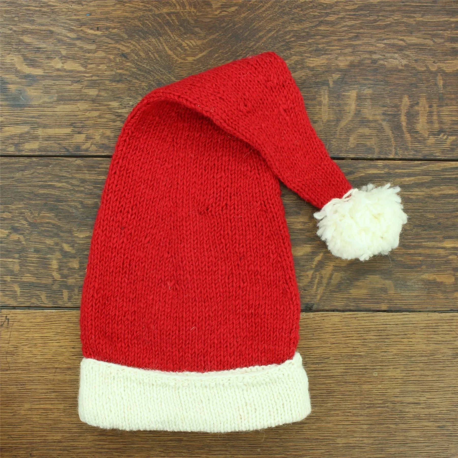 Hand Knitted Wool Christmas Beanie Hat - Santa 1