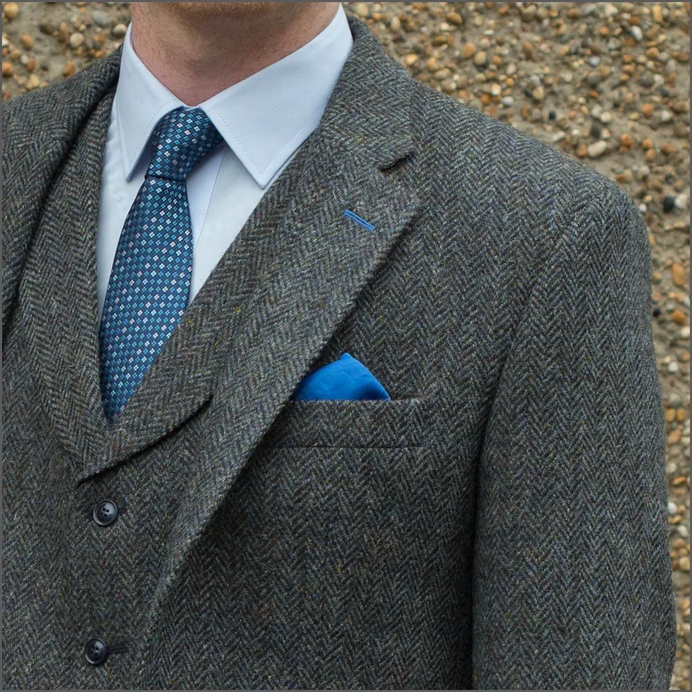 Harris Tweed Heather Blue Herringbone Jacket>