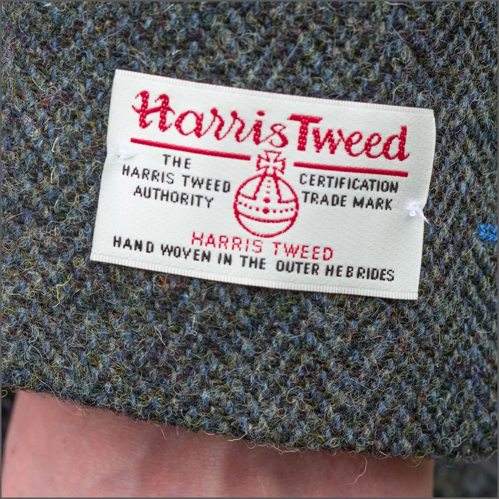 Harris Tweed Heather Blue Herringbone Jacket>