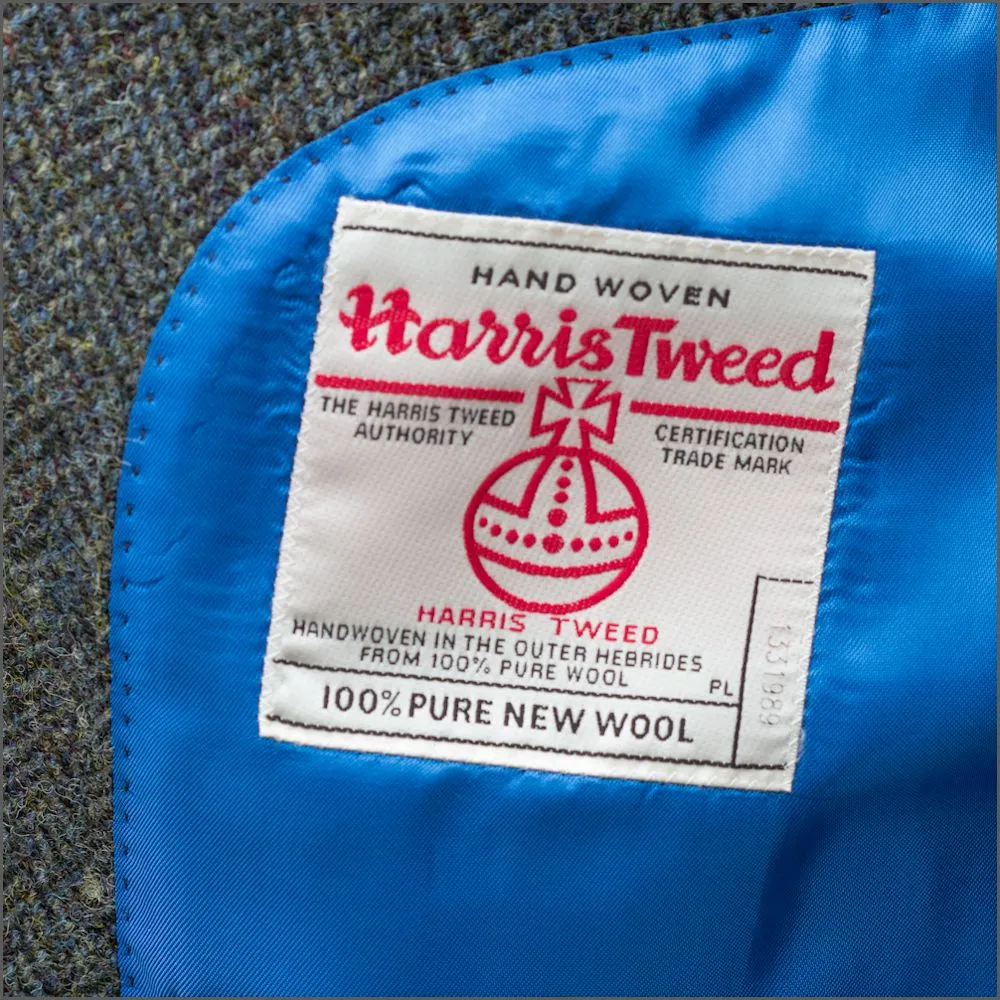 Harris Tweed Heather Blue Herringbone Jacket>