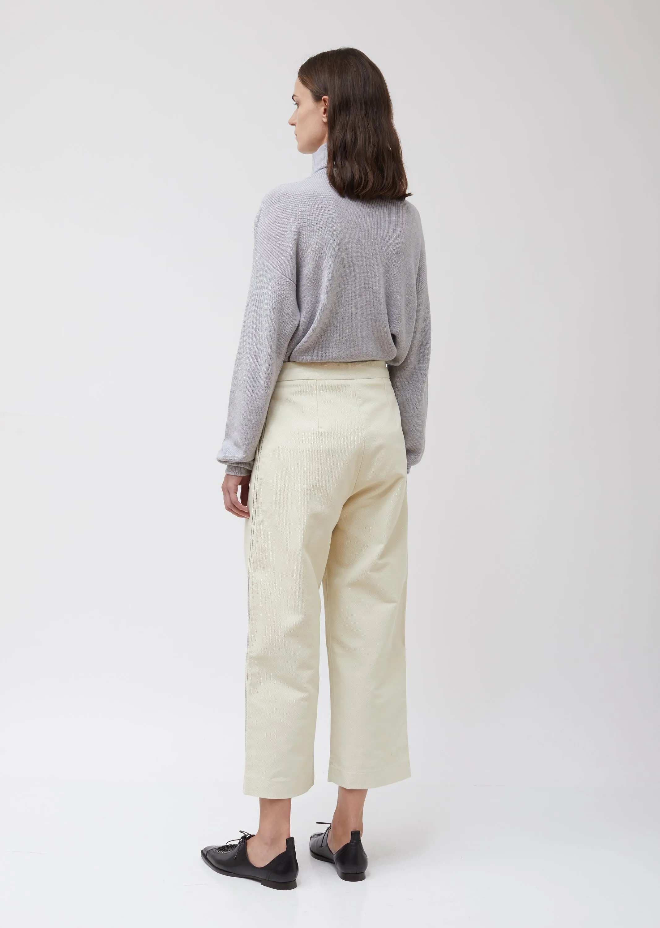 Heavy Cotton Twill Flared Pants