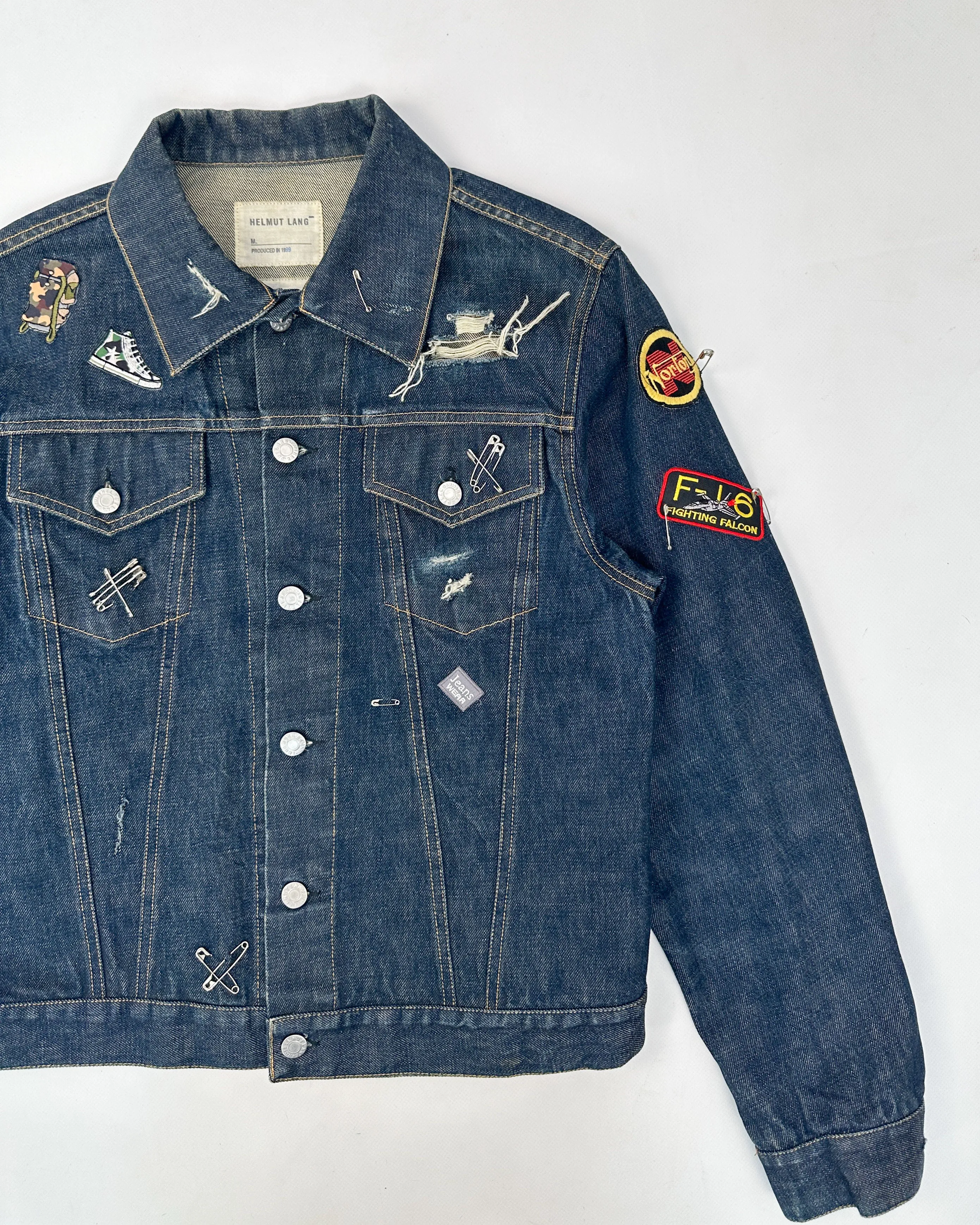 Helmut Lang Custom Distressed Classic Denim Jacket 1999