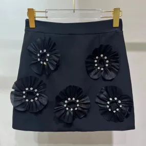 Hit Color Temperament Patchwork Embroidered Flare Diamonds A Line Summer Skirt Female Fashion Style Clothing