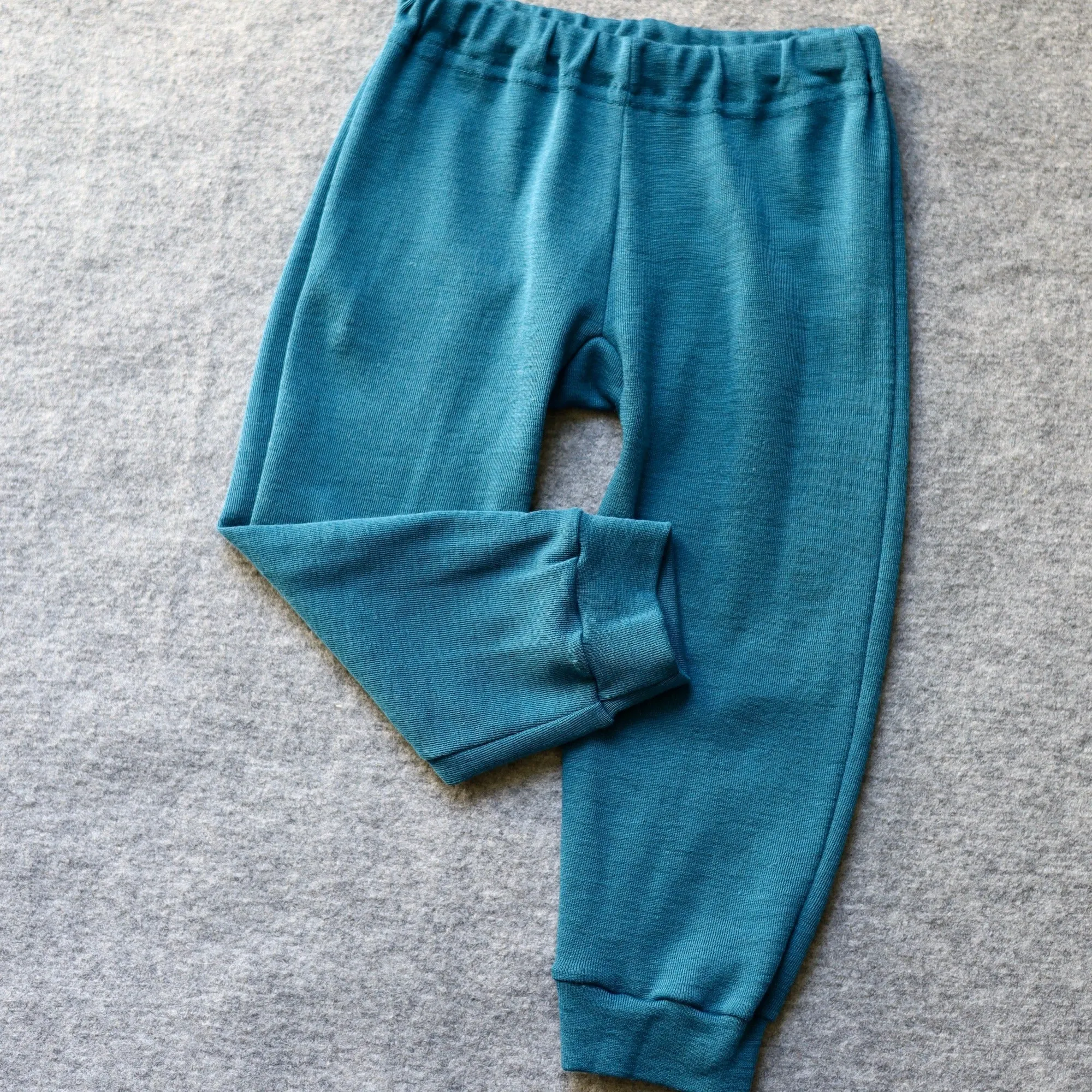 Hocosa Baby/Toddler Legging with Cuff Wool/Silk, Sea Blue