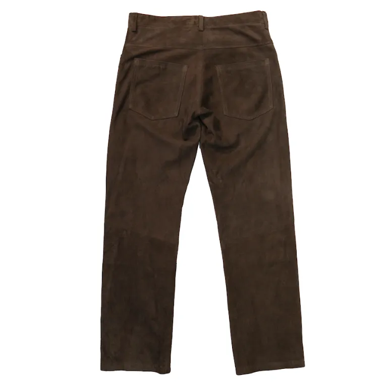 Kashani Men's Brown Pony Hair Suede Pants