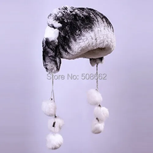 Knitted Real Rex Rabbit Fur Hat 6 Style Fur Cap Thick Women Hat New Beanie Style Headgear Head Wear Head Warmer FS14630