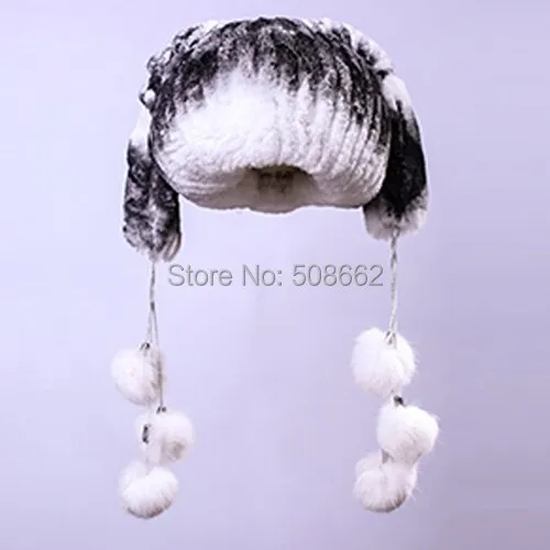 Knitted Real Rex Rabbit Fur Hat 6 Style Fur Cap Thick Women Hat New Beanie Style Headgear Head Wear Head Warmer FS14630