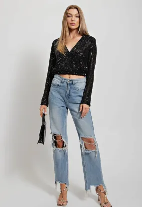 Kori Lined Sequins Top