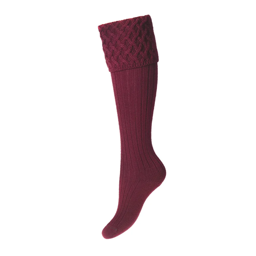 Lady Rannoch Socks - Burgundy by House of Cheviot