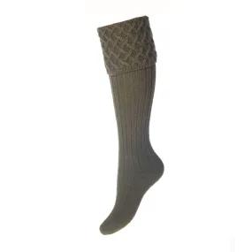 Lady Rannoch Socks - Dark Olive by House of Cheviot