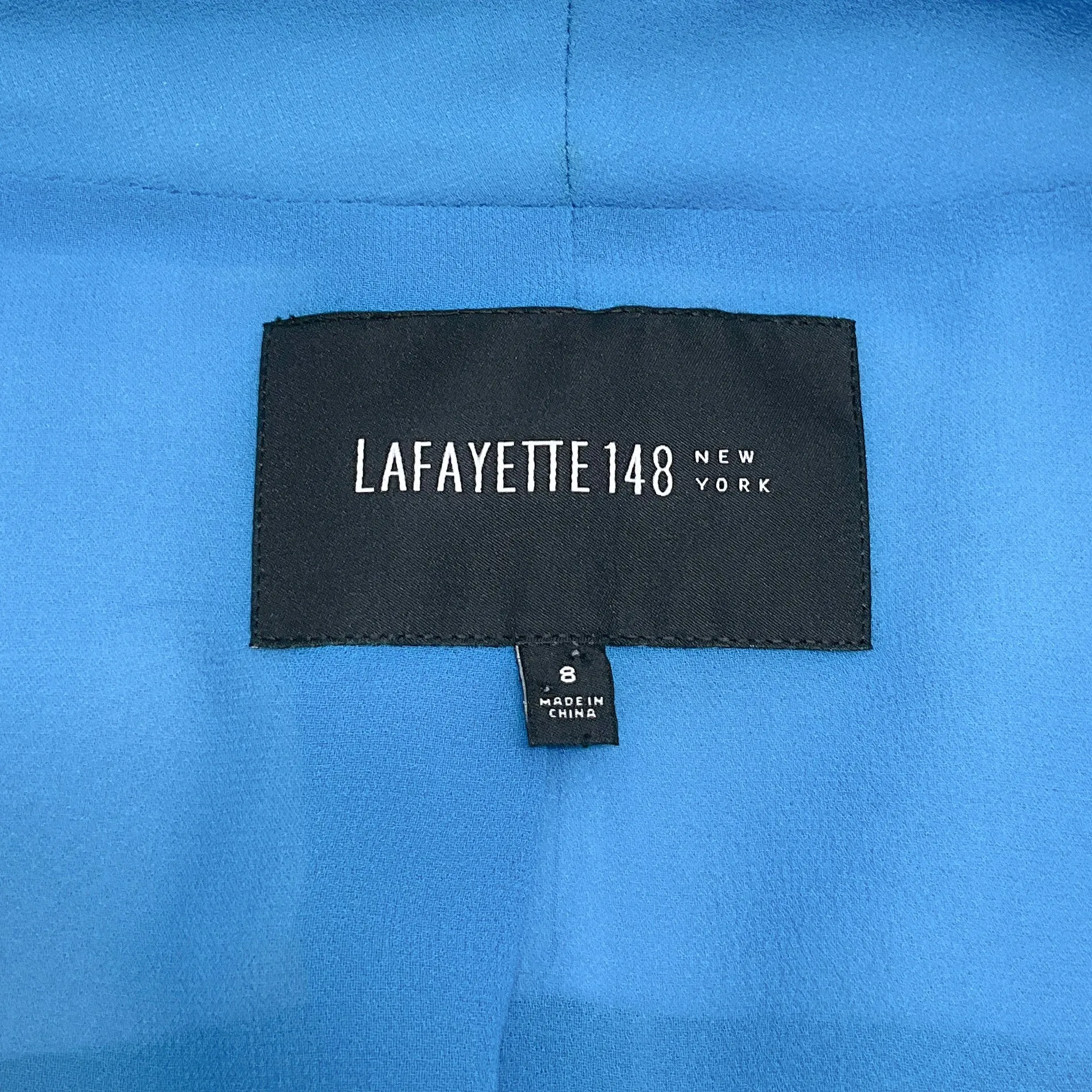 Lafayette 148 New York Blue Leather Jacket