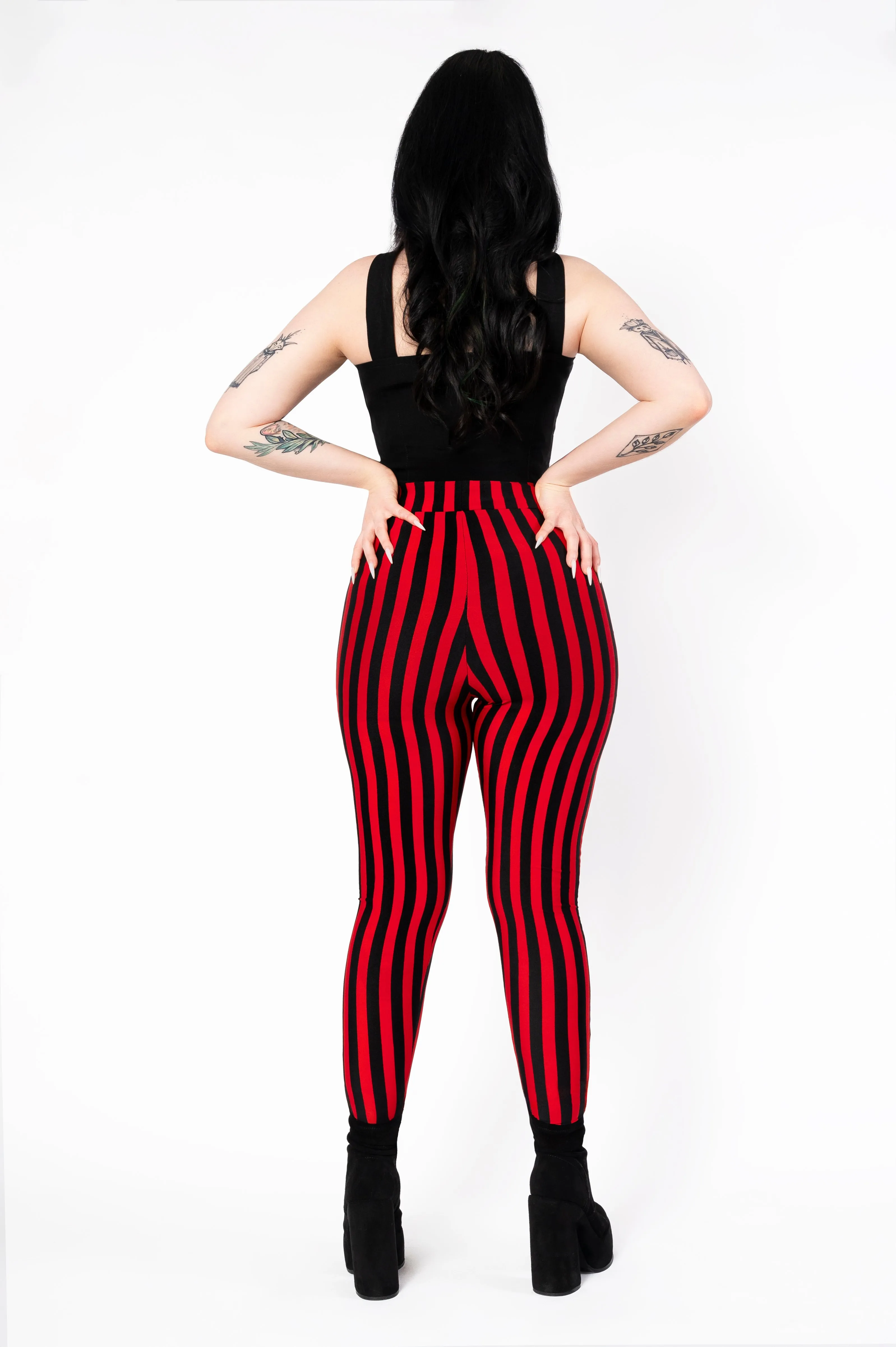 Leggings - Sweet Sweet Bat black/red stripes