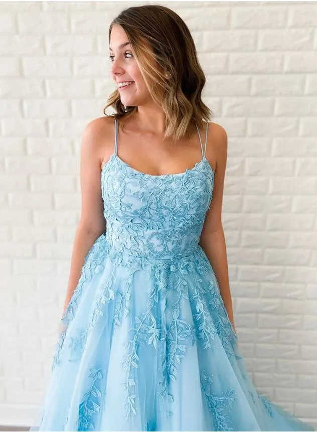 Light Blue Prom Dress New Style, Prom Dresses, Evening Dress, Dance Dress, Graduation School Party Gown, PC0408