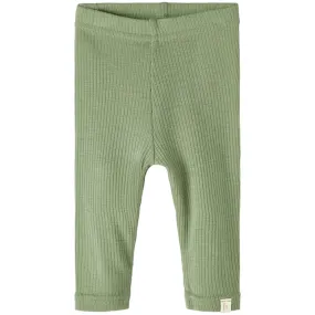 Lil'Atelier Oil Green Fable Slim Wool Leggings