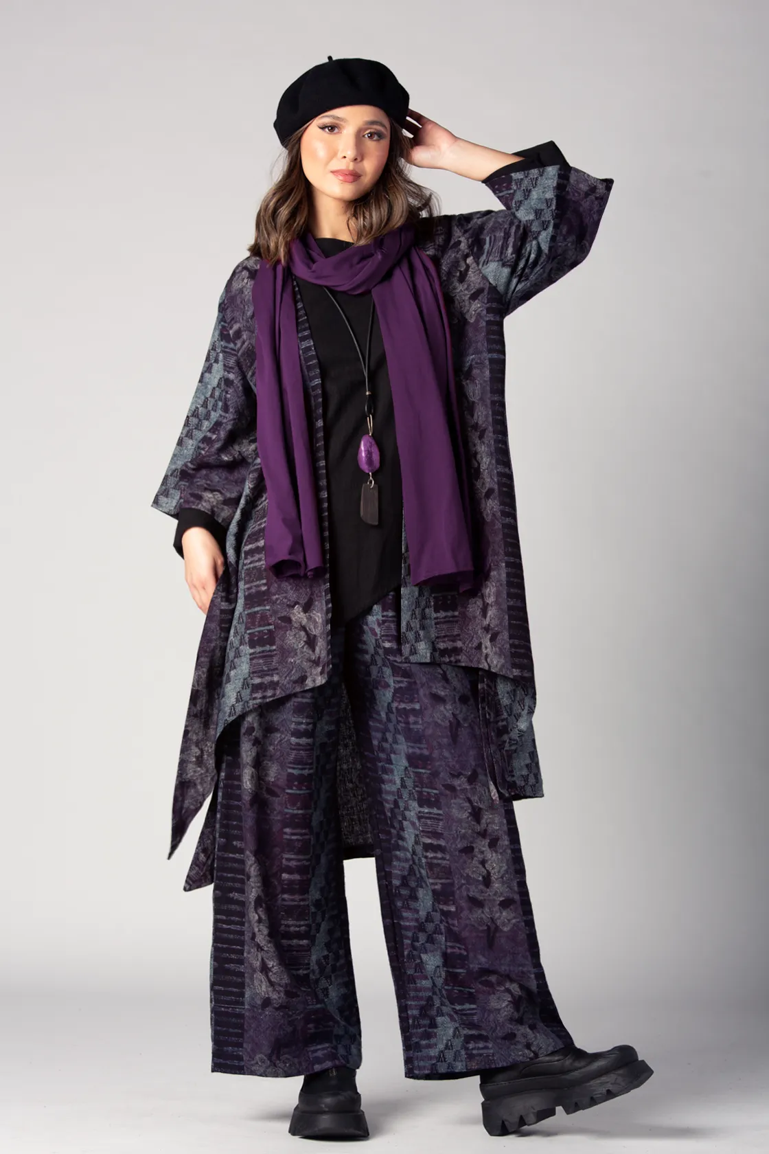 Long Kimono Jacket in Blue Palenque Roma