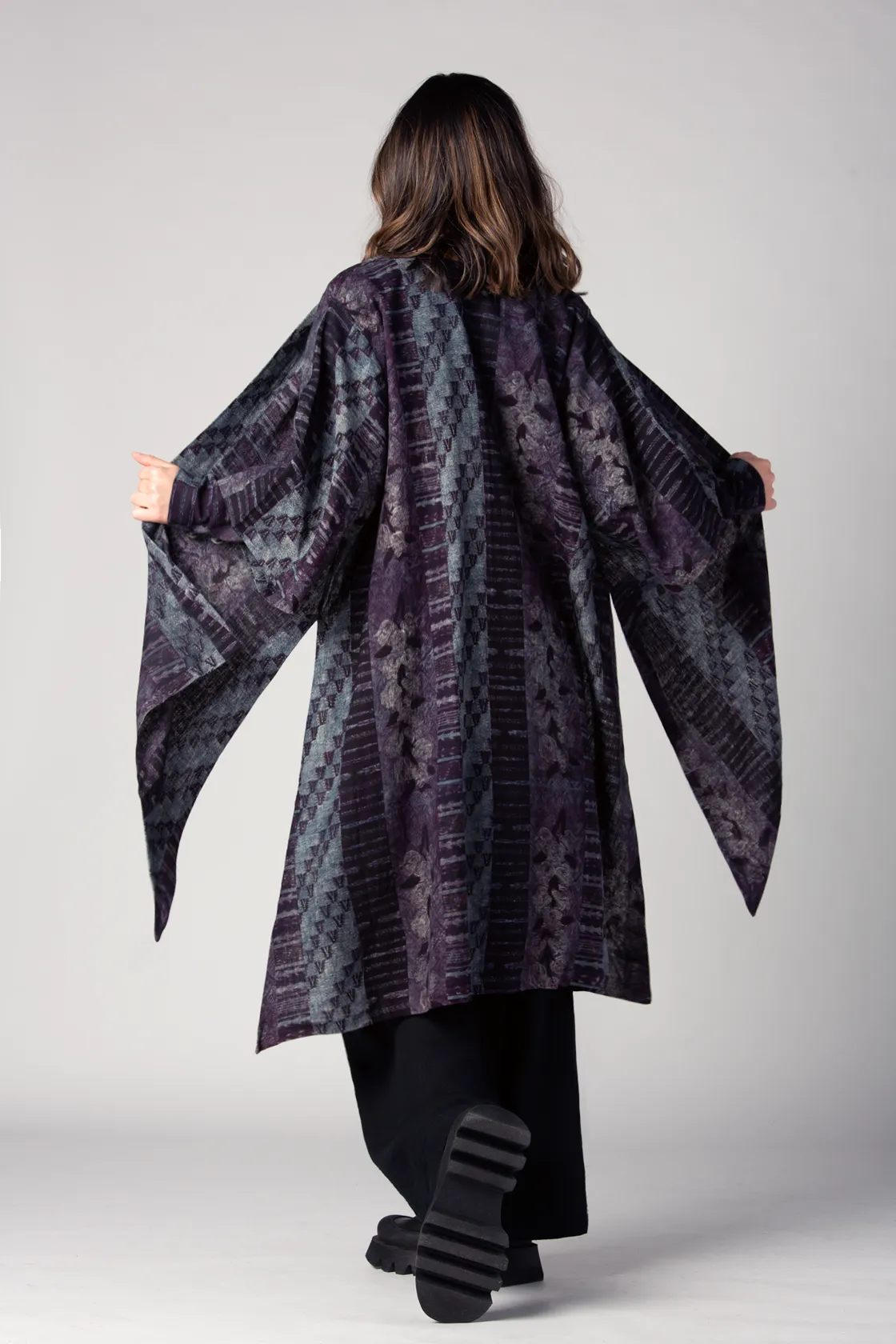 Long Kimono Jacket in Blue Palenque Roma