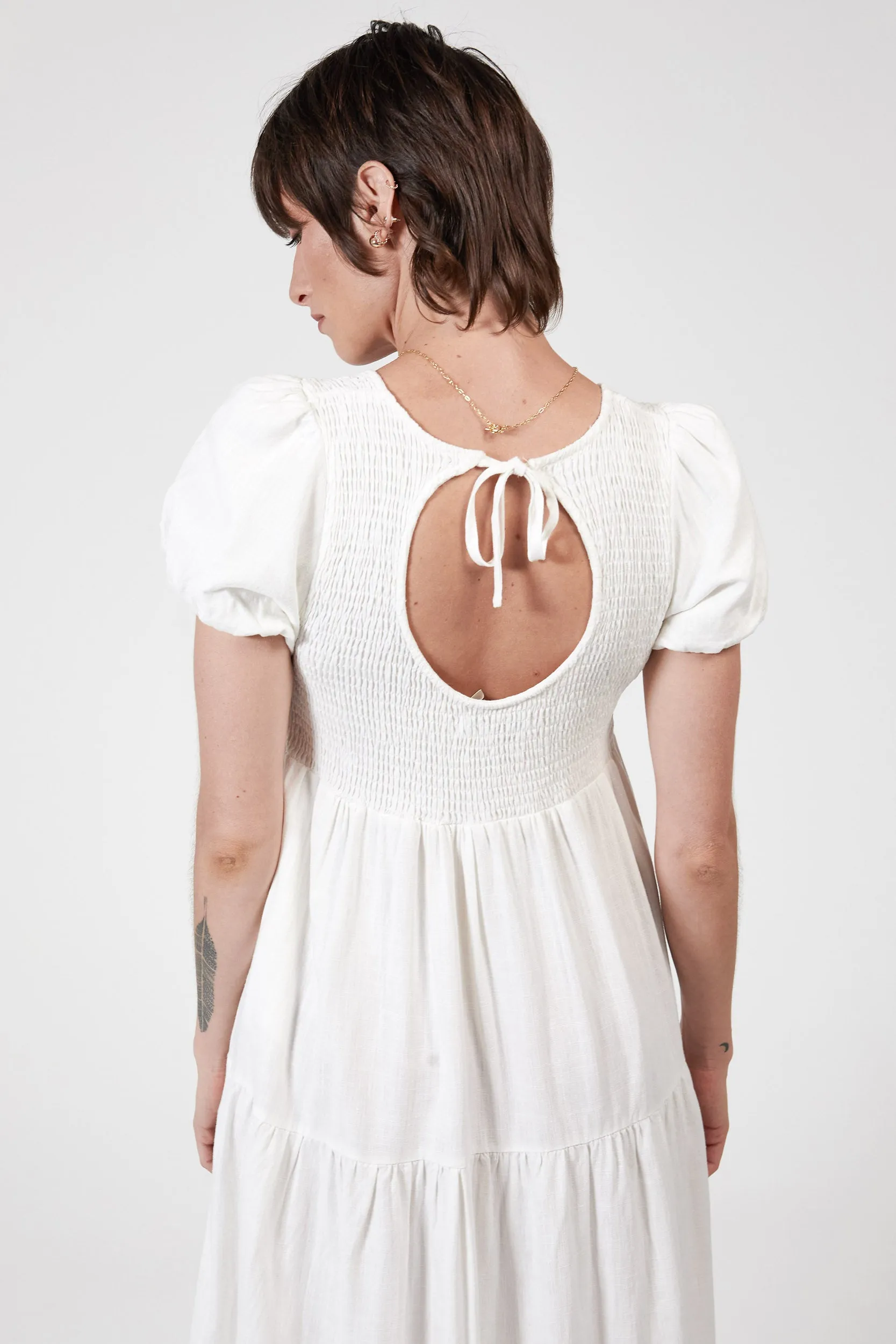 LONNIE HEMP DRESS - WHITE