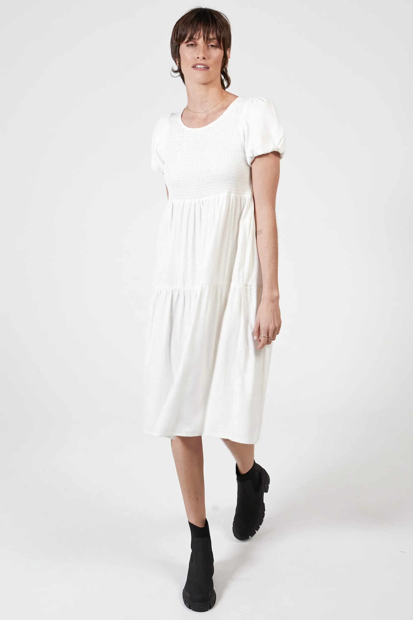 LONNIE HEMP DRESS - WHITE