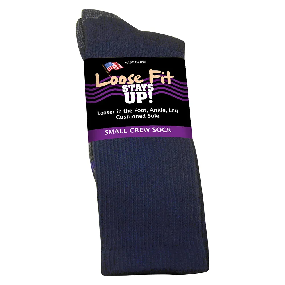 Loose Fit Stays Up Cotton Casual Crew Socks