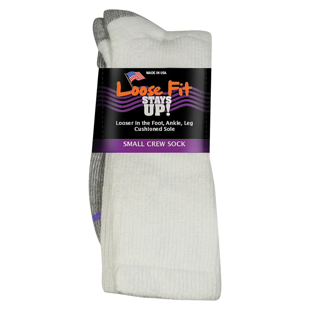 Loose Fit Stays Up Cotton Casual Crew Socks