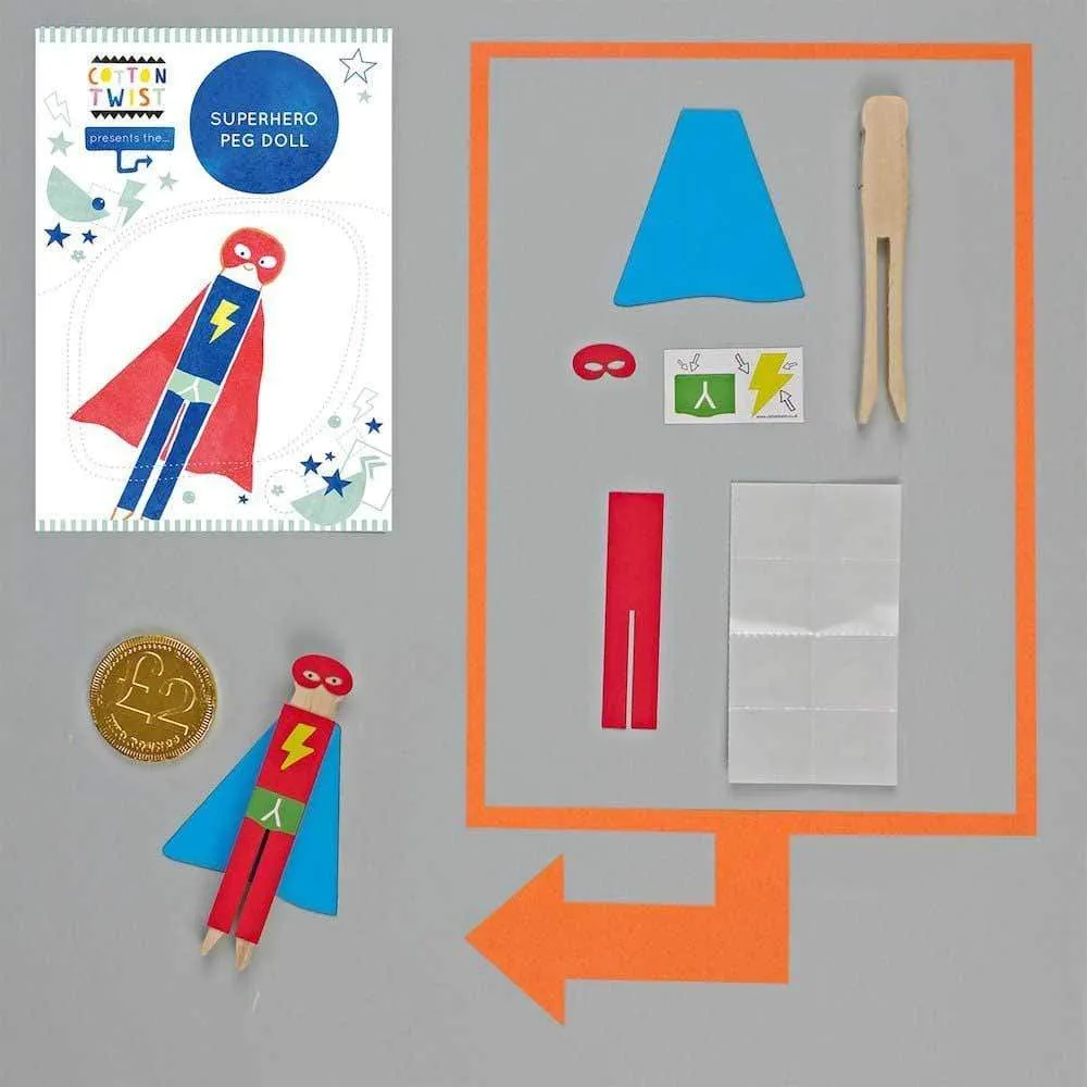 Make Your Own Superhero Peg Doll Kit