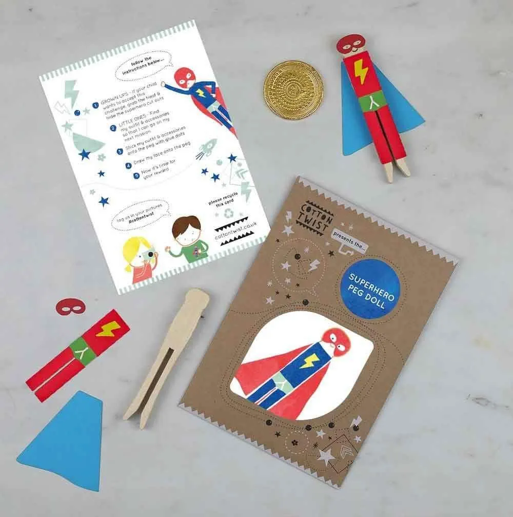 Make Your Own Superhero Peg Doll Kit