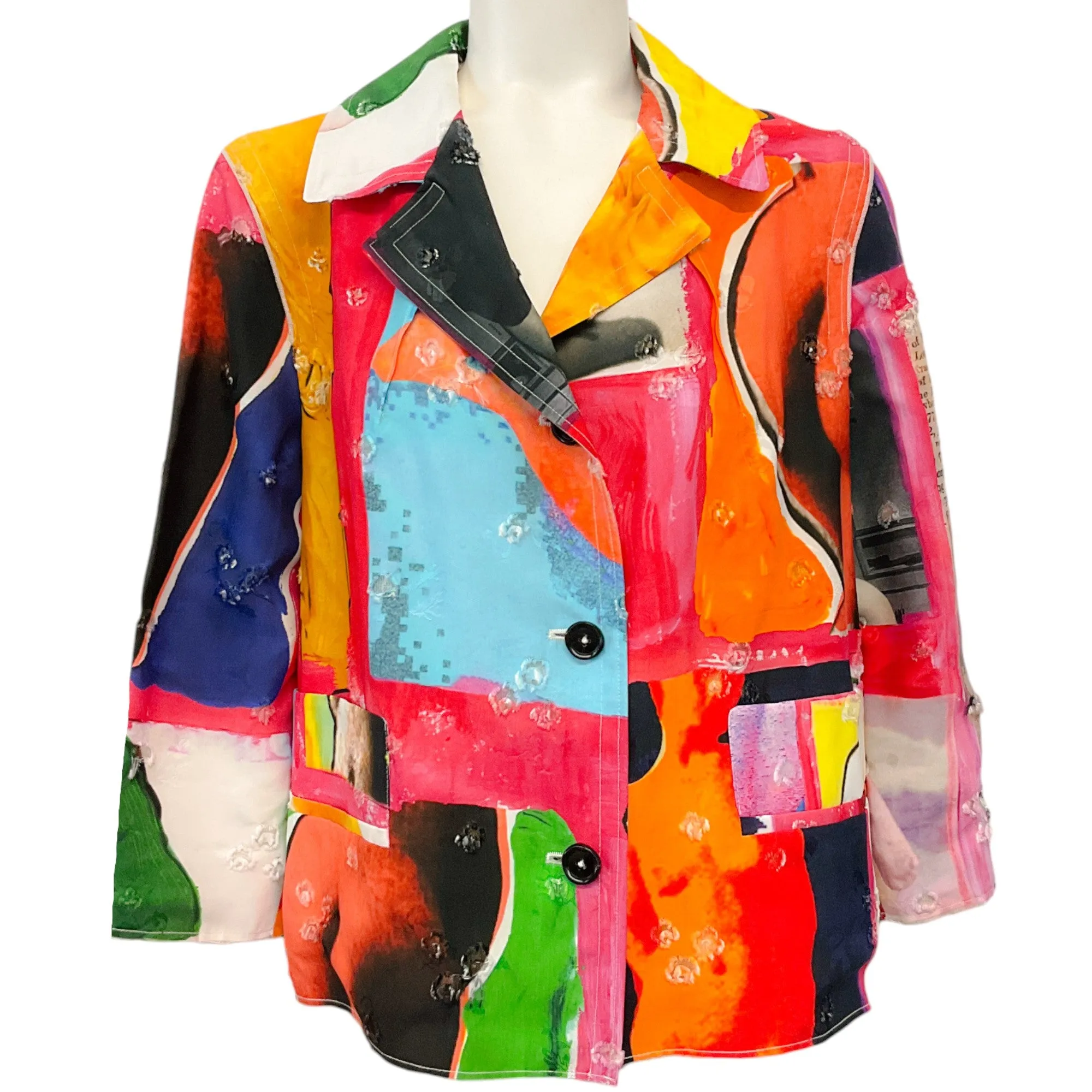 Marni Multicolored Distressed Print Jacket